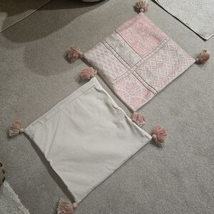 Sonoma Pink and Cream Decorative Pillow Covers